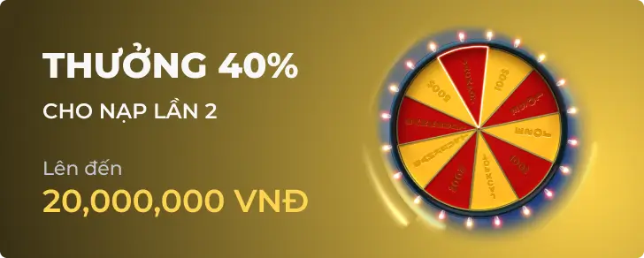 Nbet thưởng nạp lần 2 40%